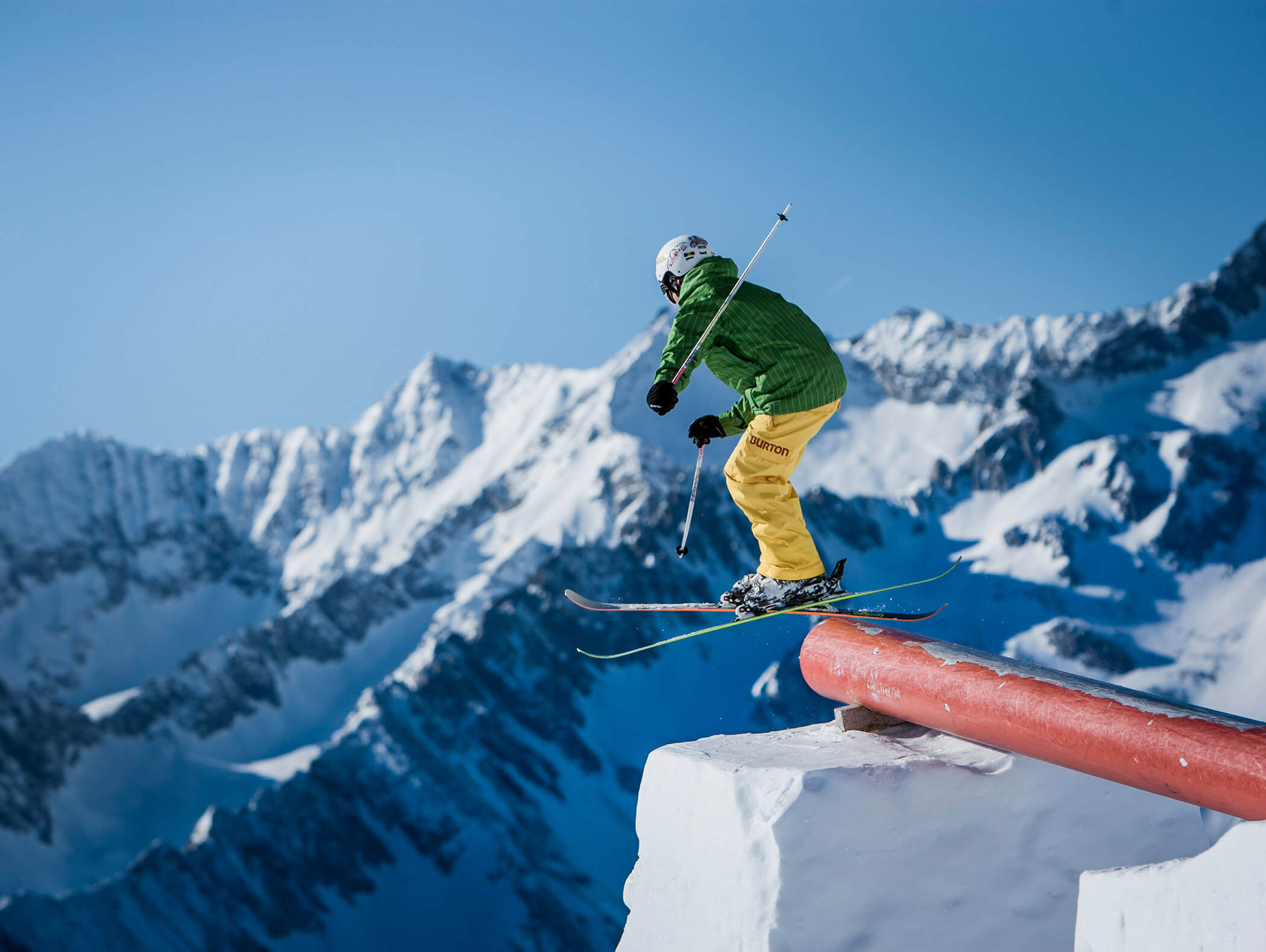 Sciatore freestyle nel fun park del comprensorio sciistico di Speikboden - Pensione Oberwirt